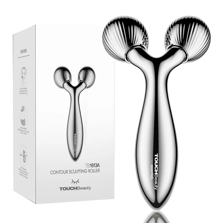 TOUCHBeauty Golden Bar Manual Face Slimming Roller Handheld V Shaped Skin Lifting Massager V Facial Contour