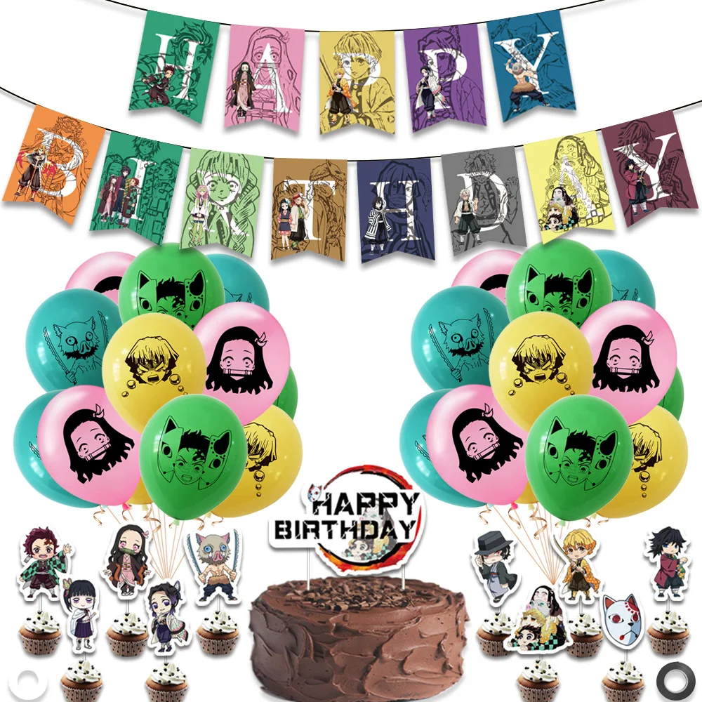 Demon Slayer Birthday Party Supplies 139 Pcs Anime  Ubuy India