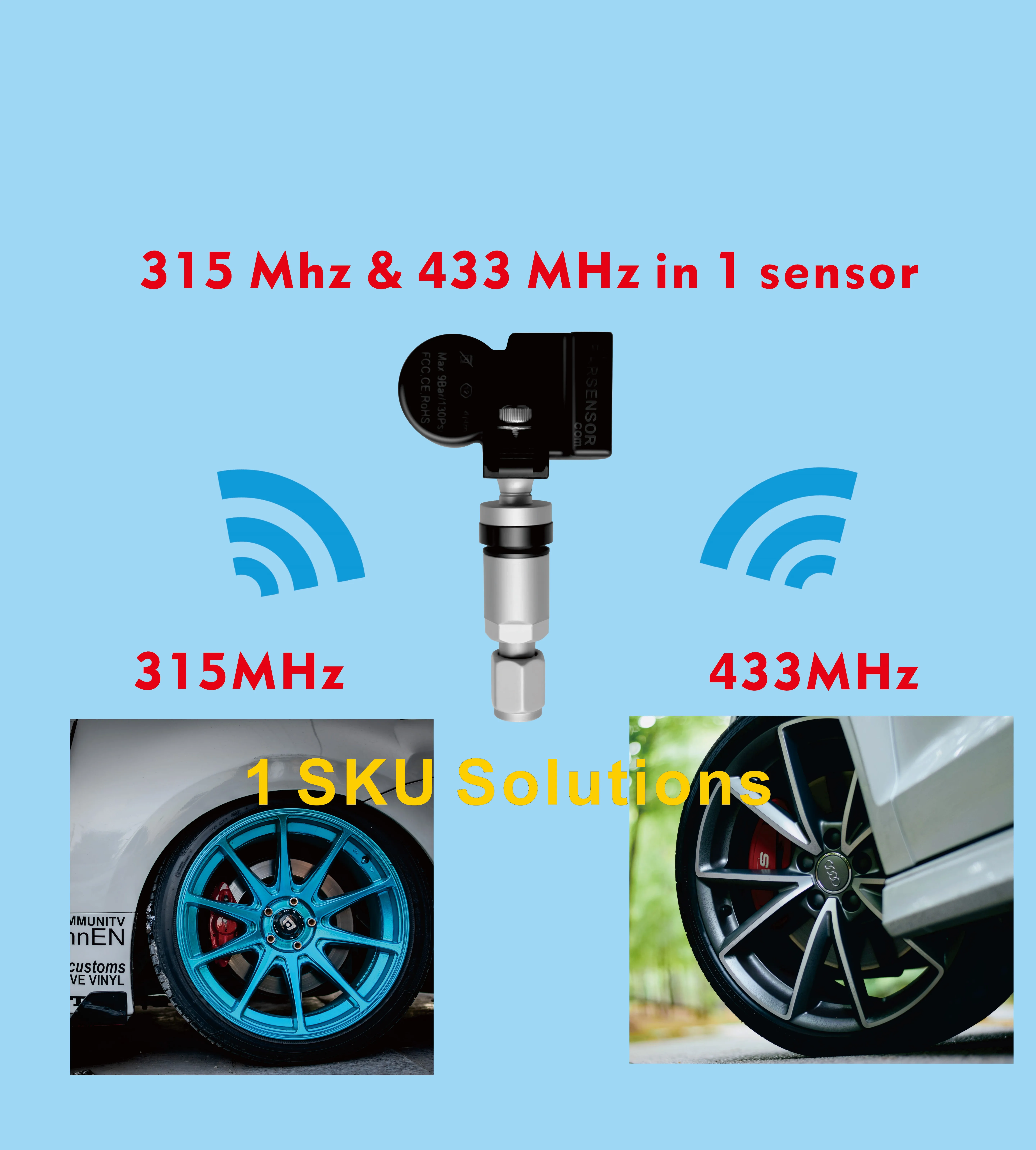 Автоматический tpms датчик farsensor программируемый универсальный 315 МГц и 433 2 в 1 то же использование с датчиком autel mx