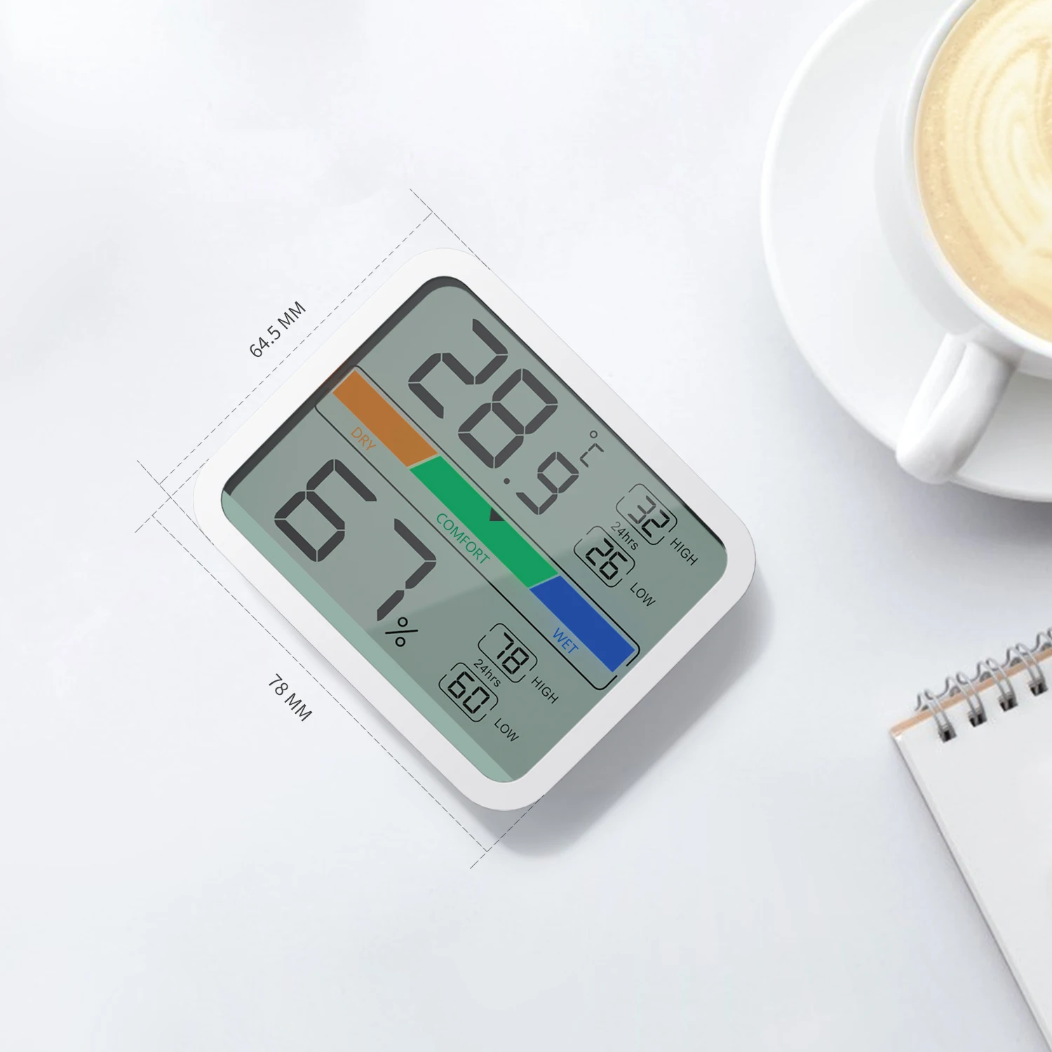 Large Led Display Room Thermometer Digital Temperature Humidity Meter