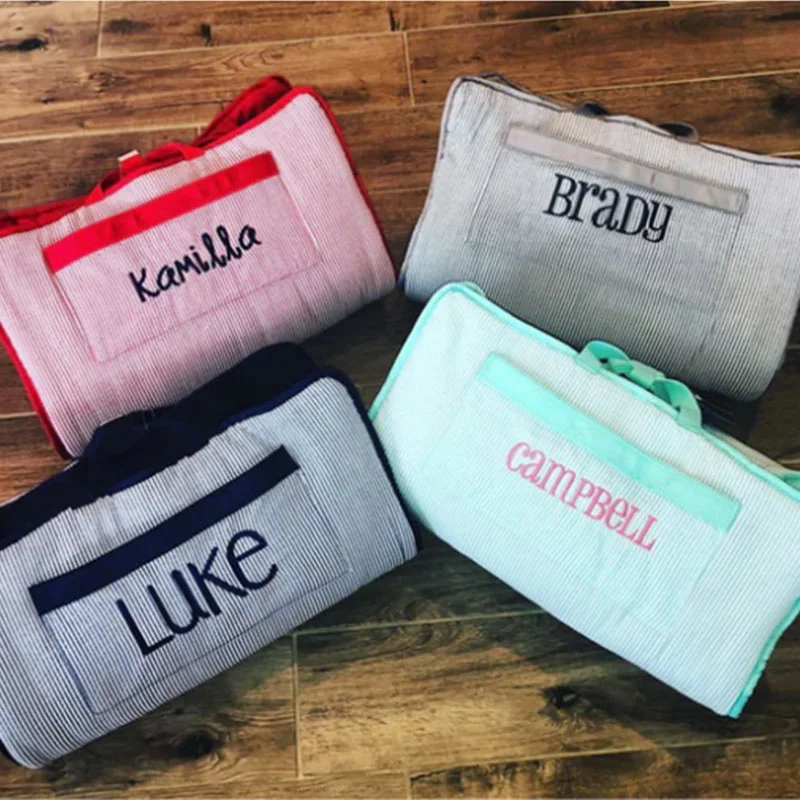 Wholesale Gingham Seersucker Reusable Preschool Toddler Sleeping