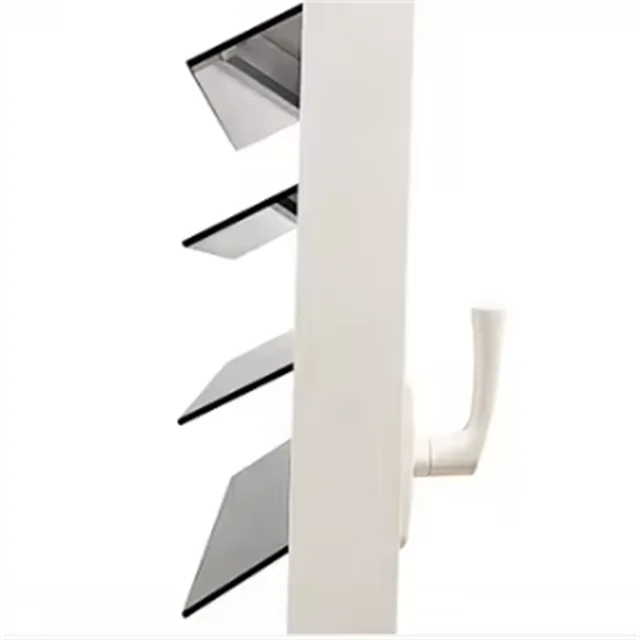 Customized Modern UPVC Tempered Glass Shutters Adjustable Sash Blinds for Home and Villa