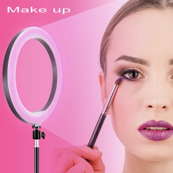 2022 Dimmable 10 Inch 16 Color Photography Lighting Led RGB Ring Light,ring Light with Tripod Stand detail image