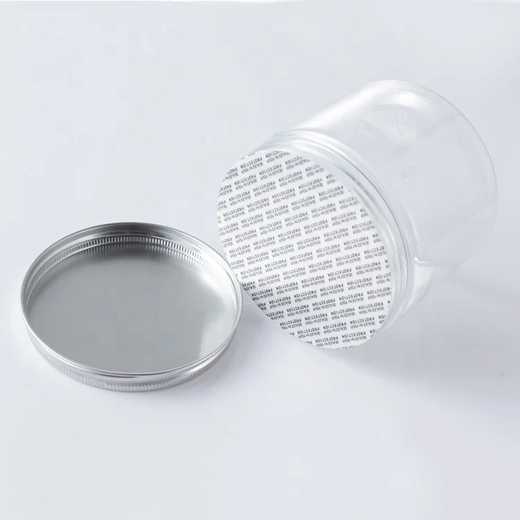 100ml 150ml 200ml 400ml 4oz 8oz Food Grade Cosmetic Packaging Clear PET Wide Mouth Plastic Jar with Aluminum Plastic Lid