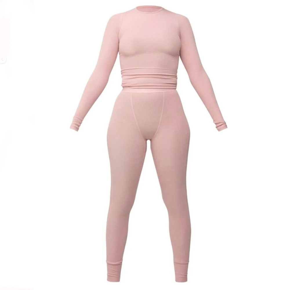 Skims Set Ribbed Skims Summer Custom Lounge Wear Ladies Wholesale Knitted Tank Top Pant ...