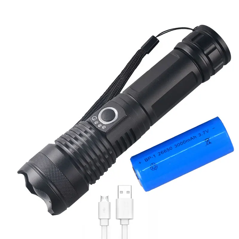 High Power Flashlight Torch Tactical With Pressure Switch Flashlights Zoom Waterproof Led Ttorch