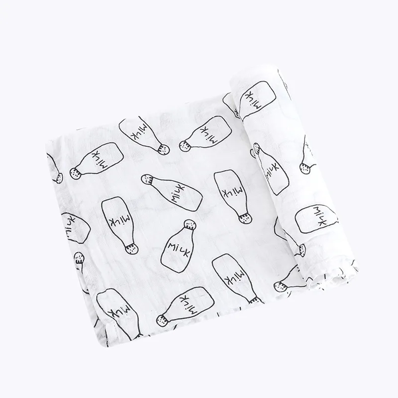 High Quality Organic Cozy Soft 100% Cotton 4 Layer Muslin Baby Swaddle Blanket details