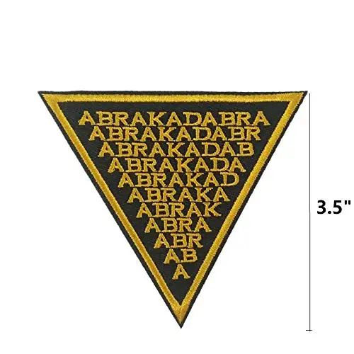 Supernatural Logo Applique Abracadabra Embroidered Iron on Sew on Patch Wholesale Custom logo Triangle Embroidery Patch for Bag