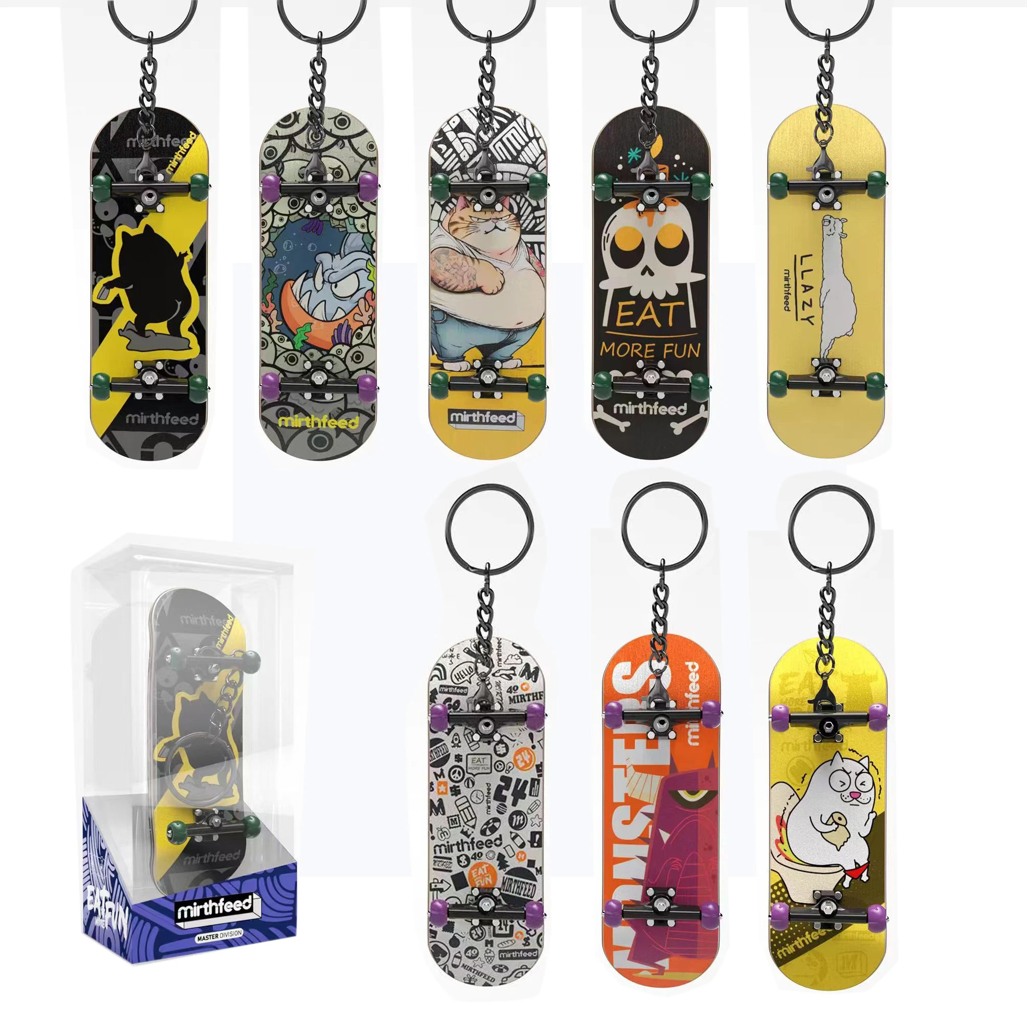Professional Finger Skateboard With GREEDY Graphic - Maple Deck, Bearing Wheels & Non-Slip Mat