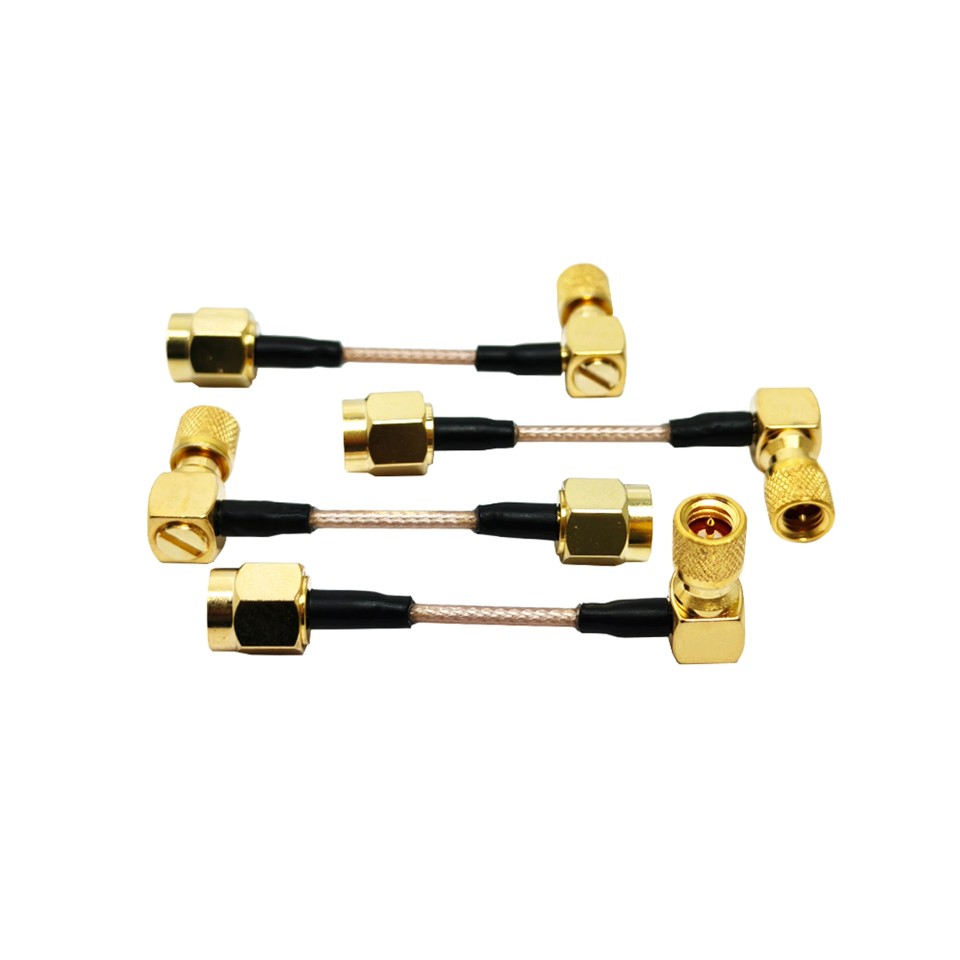 Factory 50 Ohm 10-32 UNF Male 90 Degrees Right Angled to SMA Male Plug for RG 178 RG178 OEM RF Extension Cable 50mm