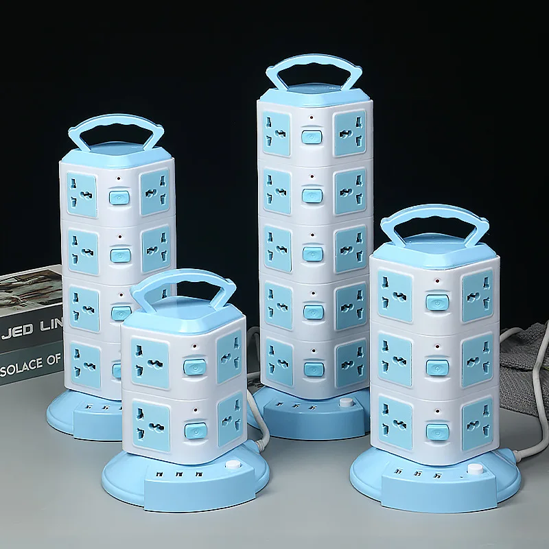 UK Standard Multi Plug Power Strip 16 Outlet 3 USB Charging Electrical Universal Extension Table Desk Tower Socket