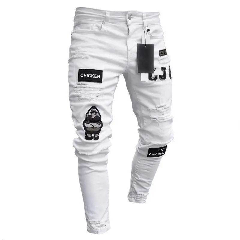 FREE Shipping Men's Vintage Ripped Jeans Skinny Fit
