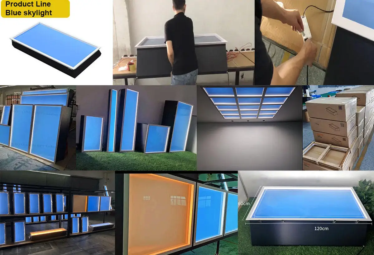 2x6 FT Modern Unique Led Dimmable Virtual 90W Blue Sky Ceiling Smart Panel Light Led Big Large Size Artificial Skylight