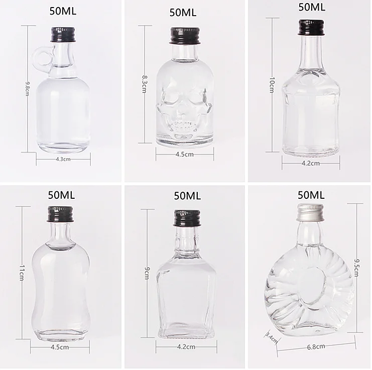 50ml Glass Alcohol Bottle - Mini Nordic- 18mm Kerr Finish