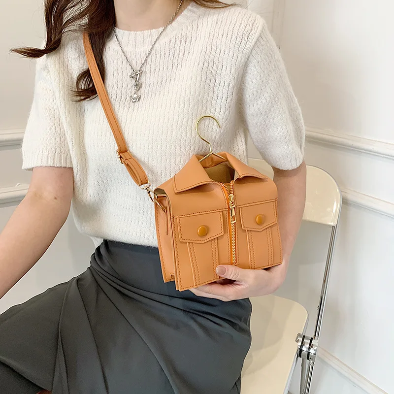 Chic Fashion Square Jacket Handbag Function Korea Style Chains Handbag Pu  Leather Girls Crossbody Bag