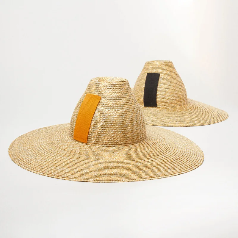 ribbon brim woven straw hat