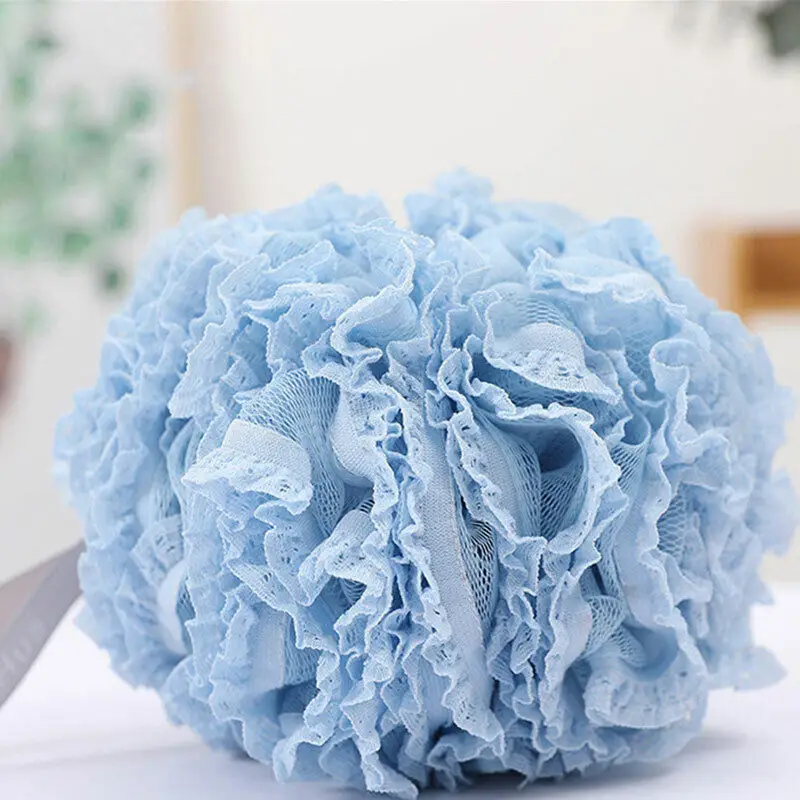Exfoliating Large Body Scrubber Sponge for Body Flower Brush Puff Bathing Loofah Mesh Shower