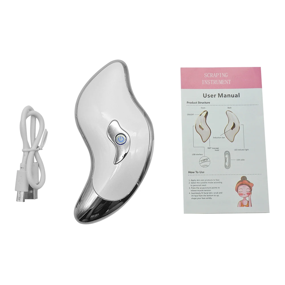 Electric Eye Massage Tool Handheld Heated Vibration Gua Sha Scraping Massager for Face Lifting ABS Material High Frequency