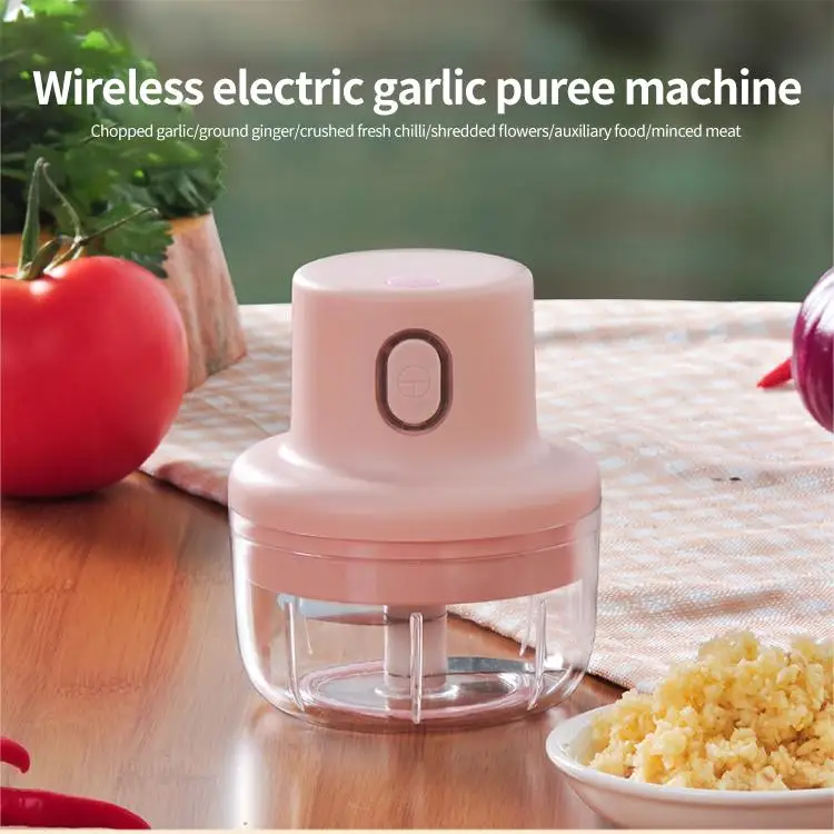 Mini Garlic Chopper Food Processor, 100ML, Bonous Silicone Garlic