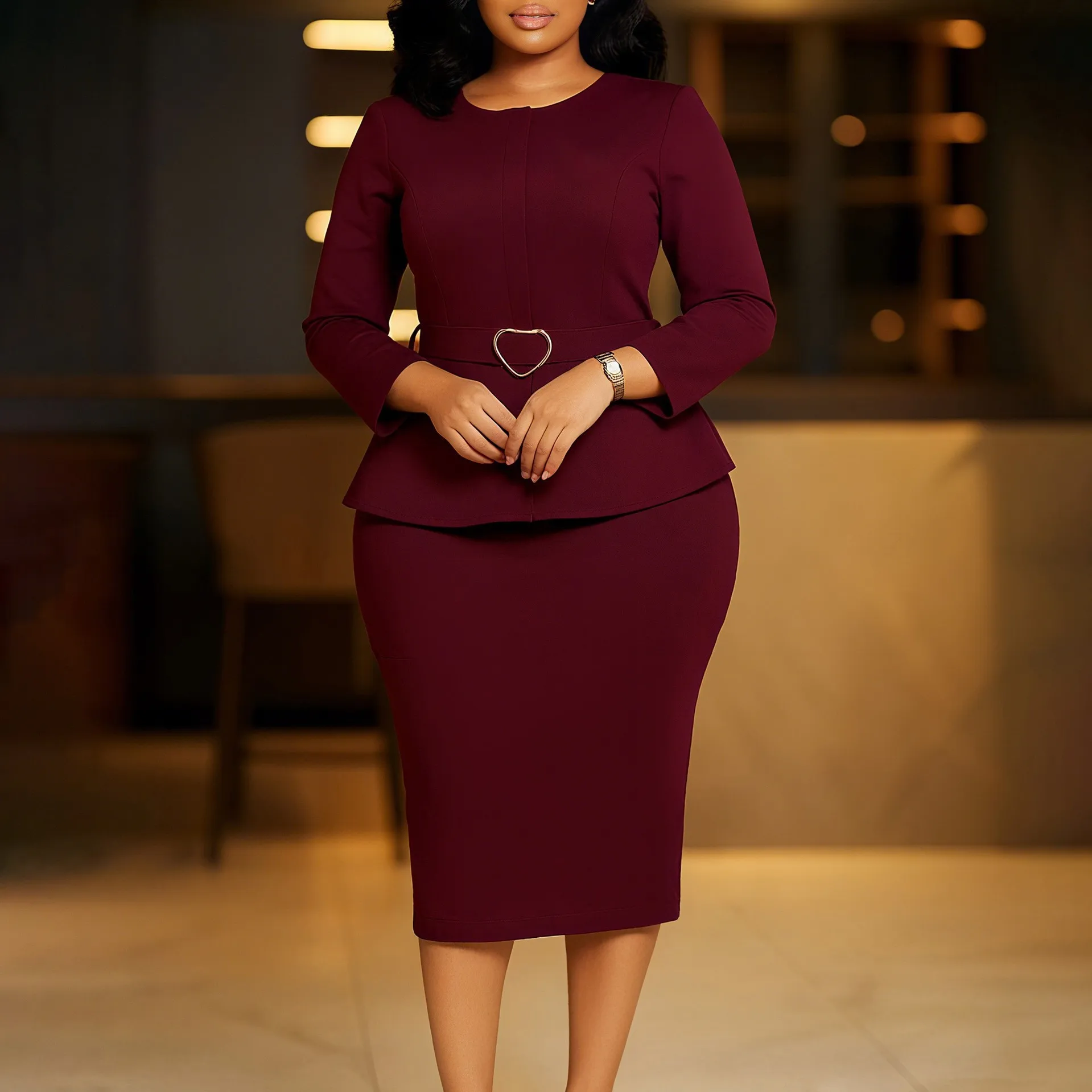 strapless open back dress Sophia Panelled & Peplum Pencil Skirt