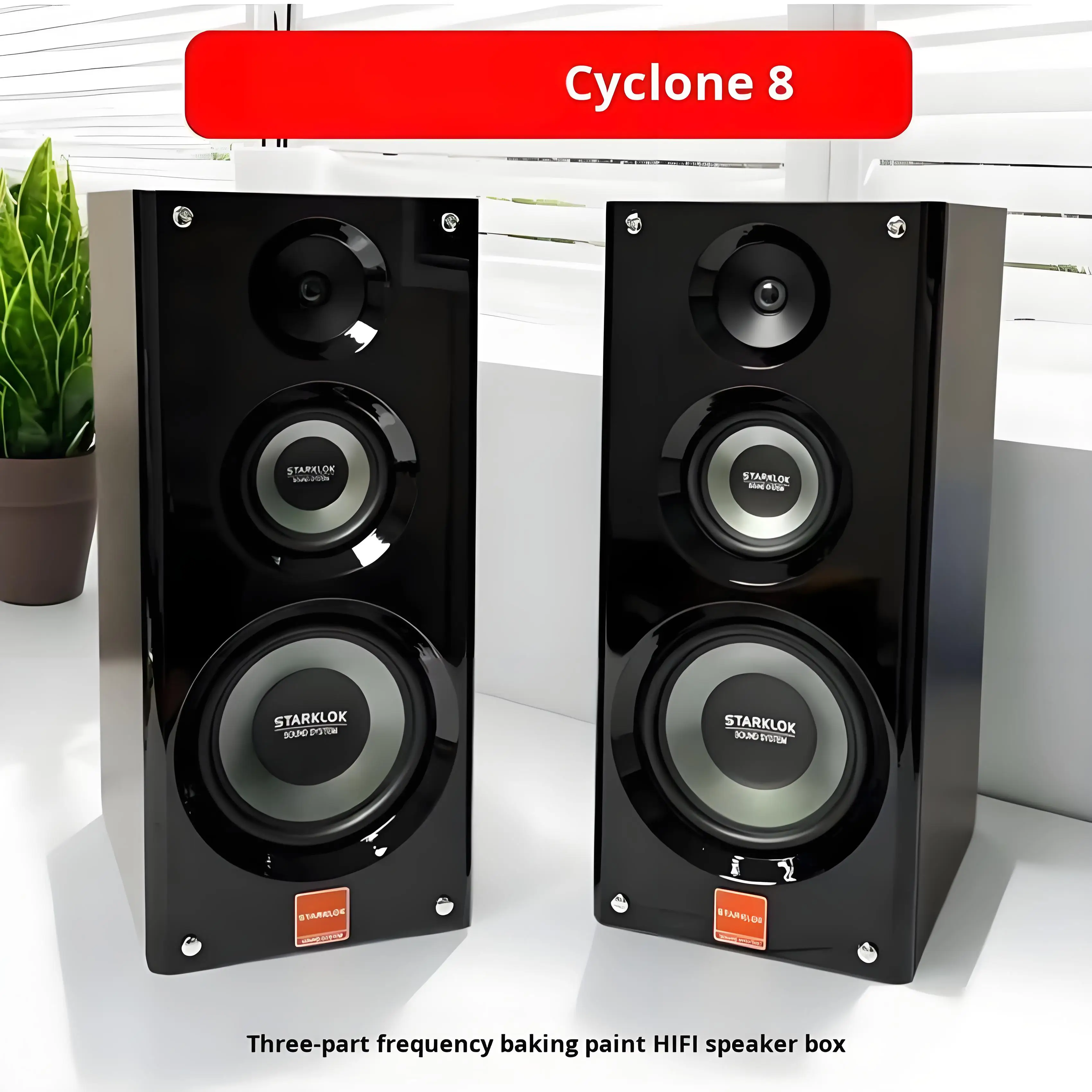 Suit:Cyclone No. 8 Painted Three-Way Home Amplifier Speaker Set with SR8800 Amplifier and 10-inch Subwoofer