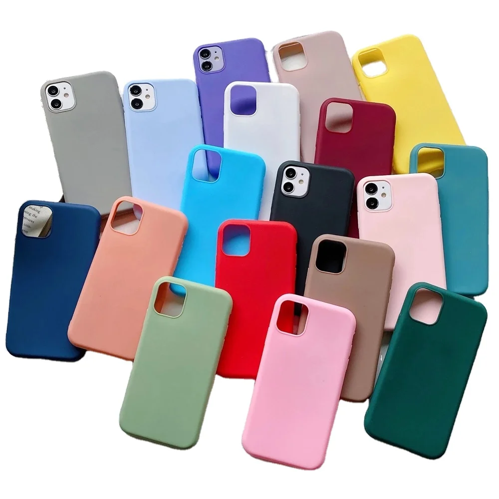 HOT Luxury Silicone Phone Case for iPhone 14 13 12 Pro Max Mini Soft Candy  Cover for iPhone iPhone XR XS X 6 6S 7 8 Plus Cases