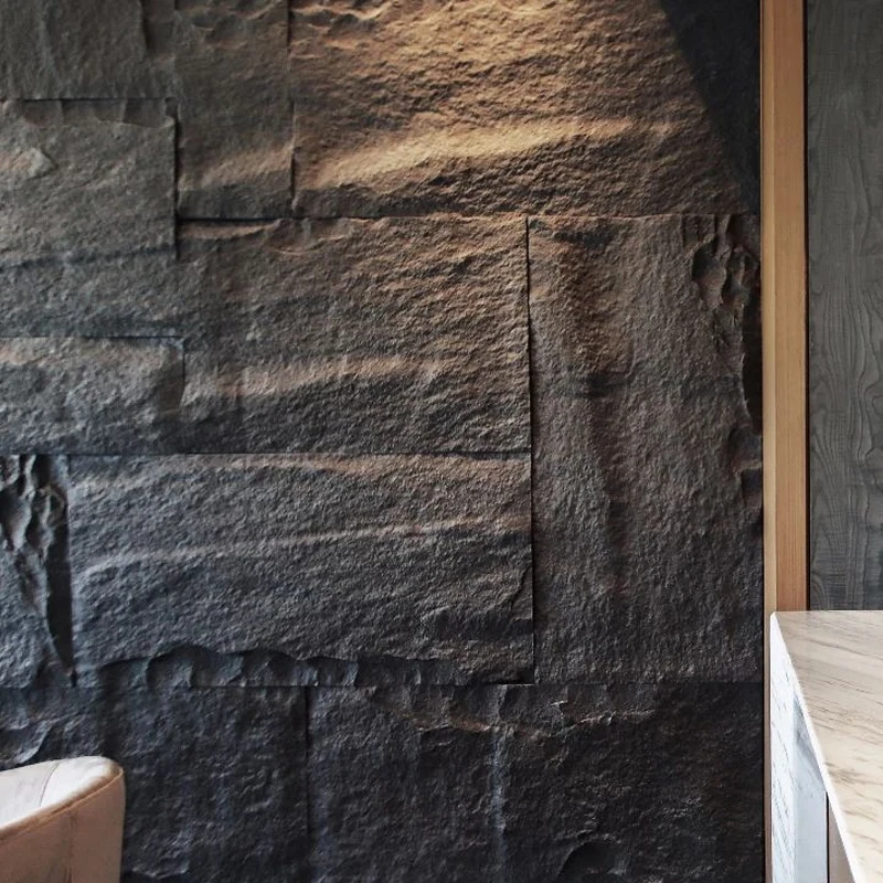 Cultural Stone PU Stone Skin with Mushroom and Mountain Rock Designs Artificial Stone