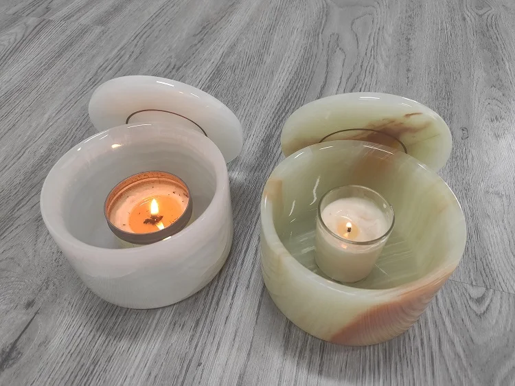 White Onyx Candle Holders/candle Jar With Glass Refill Insert Buy