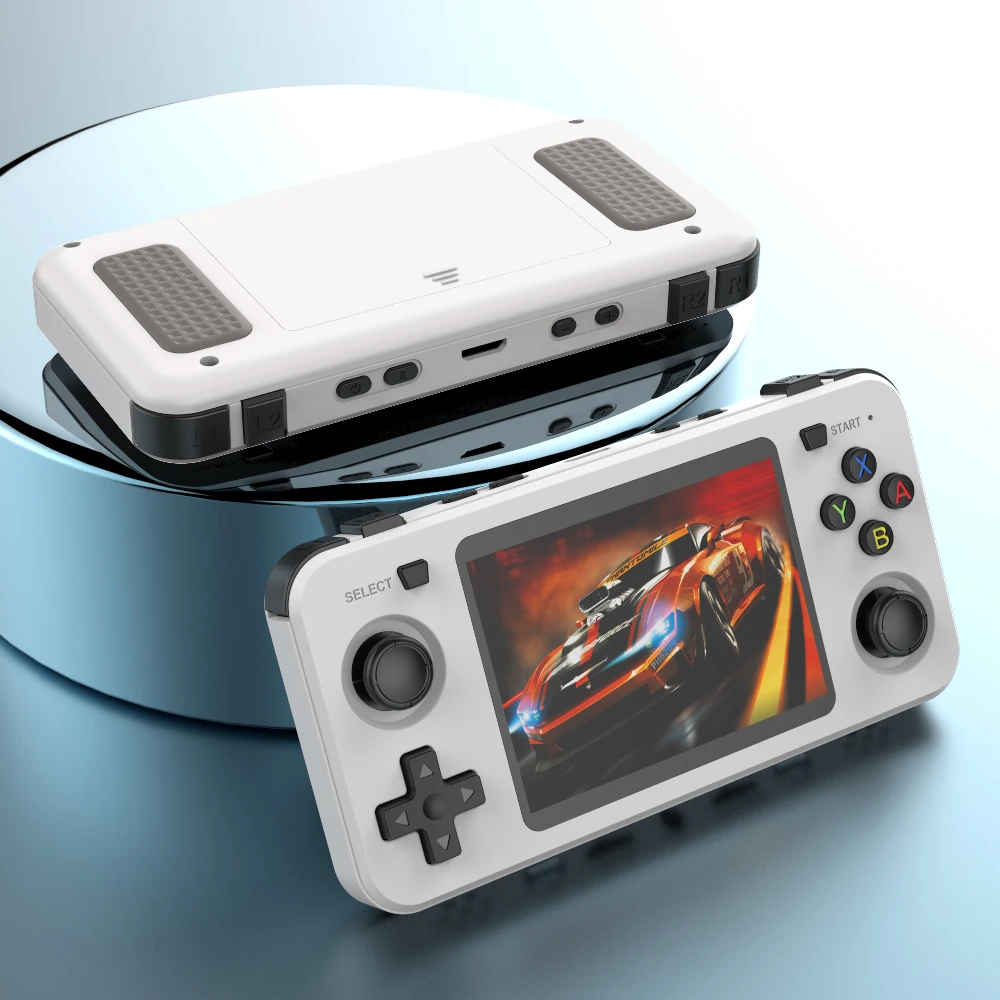 R36S Console de jeu portable, R36 Ultra 128 Go, appareil de jeu rétro, écran HD de 10,2 cm, émulateur ABS portable (blanc 64 G