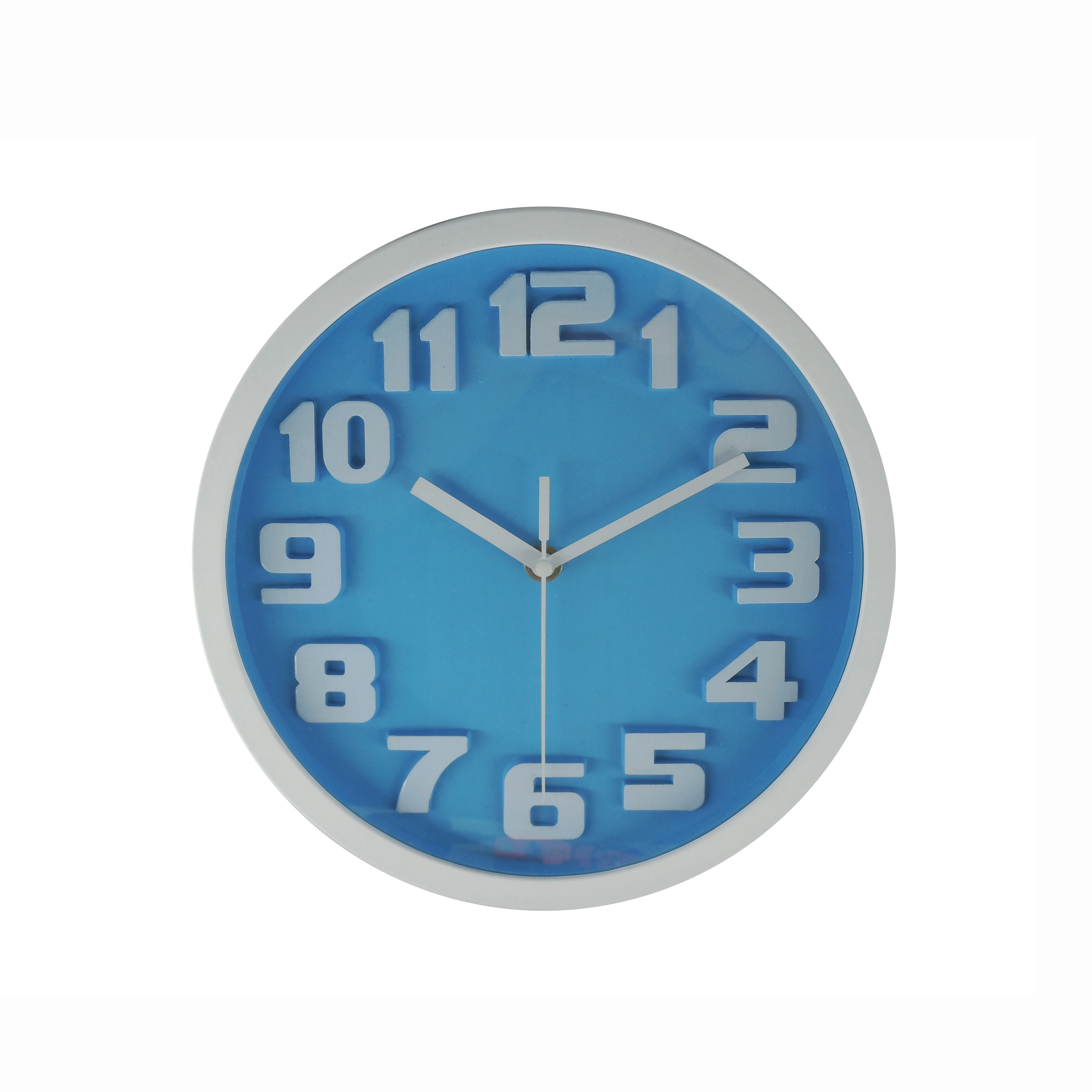 10 Inch Simple Design 3D Number Plastic Wall Clock With Large Number for Old People