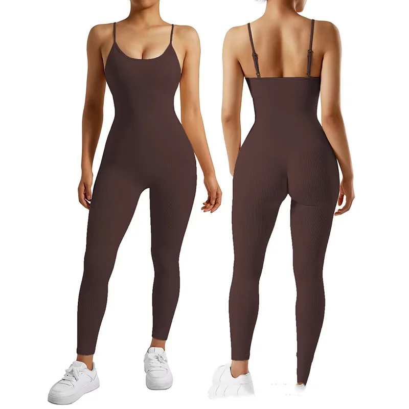 Sports Dance Fitness Yoga Jumpsuit All-In-One Elastic Camisole Bodysuit Sports Bodysuits