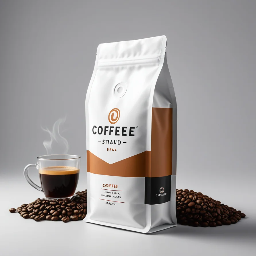 Digital Printing Logo Custom Biodegradable Kraft Paper Zip Lock Bag Coffee Bean Packaging Bags With Valve