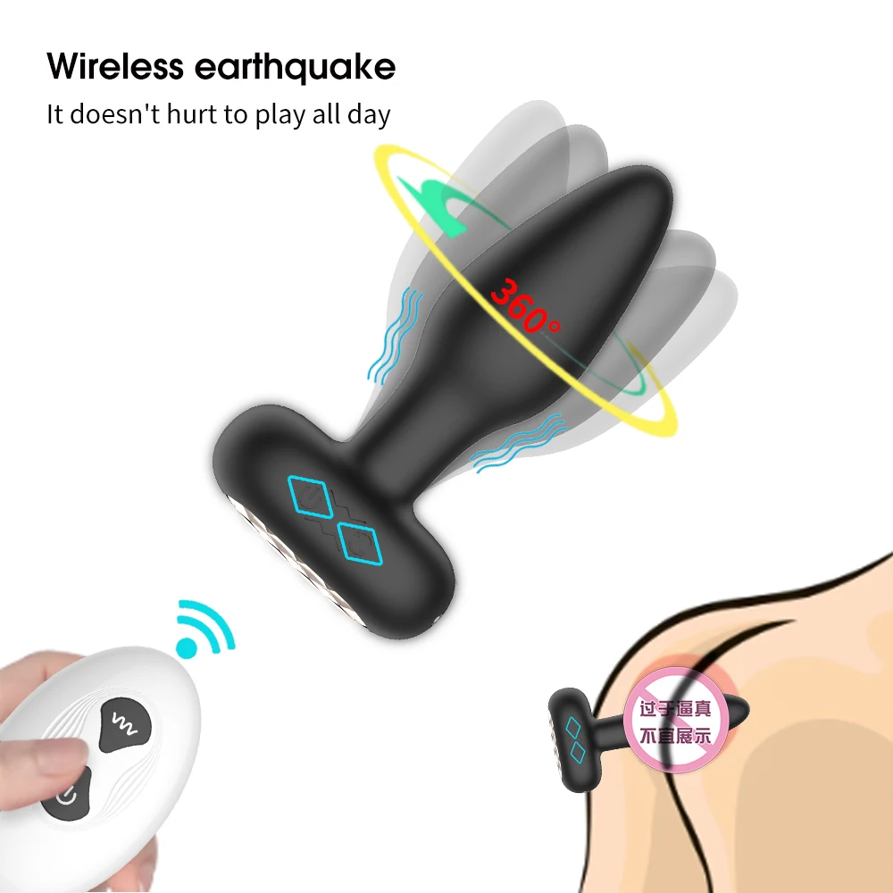 USB charging cable and control button on vibrating butt plug