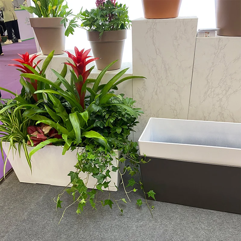 Vaso per piante con sottovaso Toscana quadrato altezza 16,5 cm, colore: bianco