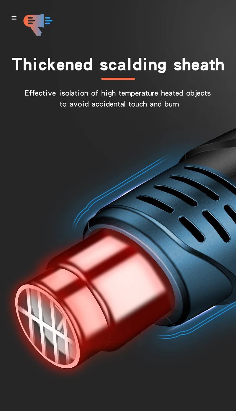 Hot Air Gun 220v Industrial Dual Wind Speed Temperature Controlled