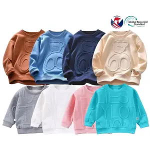 Autumn Winter Boys Casual Clothing 3D Bear Pattern Embossed Sweatshirt Kids Shirts at Competitive Price