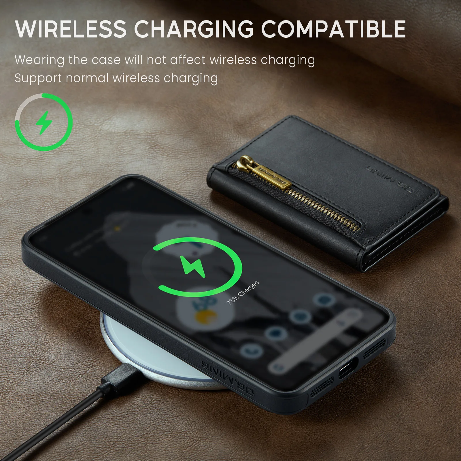 2-in-1 Wireless Charging Card Holder Case for Google Pixel Pro
