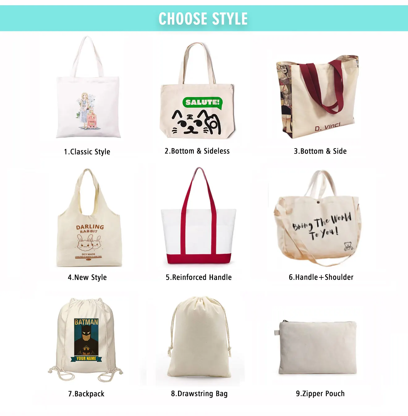 Natural Extra Large Canvas Tote Bag With Logo Printing For Shopping