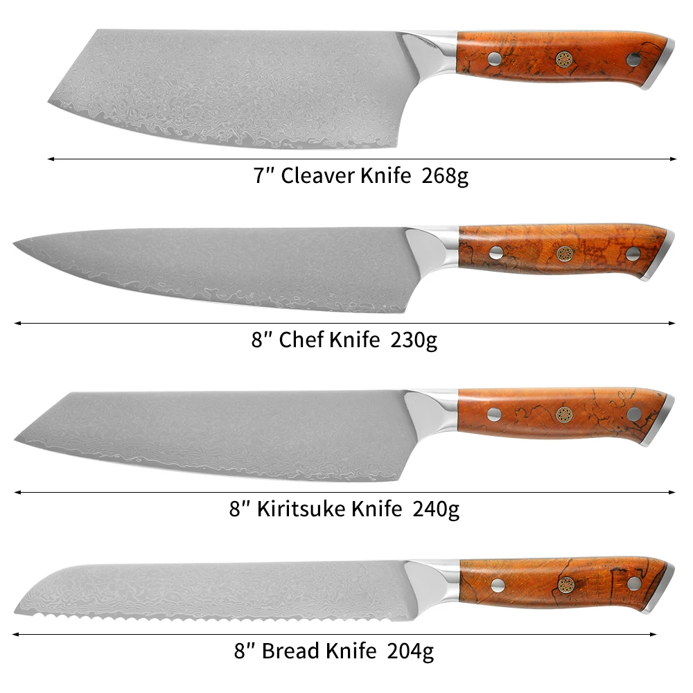 8-inch Luxurious Damascus Steel Kiritsuke Knife High-end Quality With ...