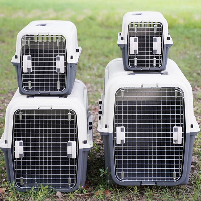 Custom Airline Shipping Transport Box Pet Cages and Crates Kennel Bike Travel Plastic Dog Pet Carrier