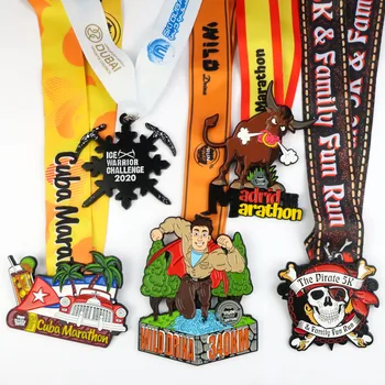Manufacturer 3d custom award running marathon finisher enamel metal sport medals