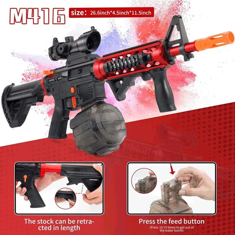 M4a1 Gel Blaster Toy Gun Soft Bullet Gel Splatter Blaster M416 Electric