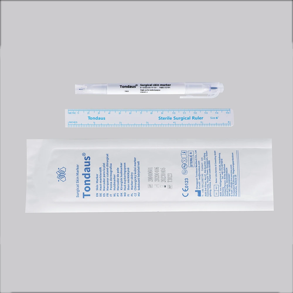 T3023 White Barrel Tondaus Surgical Skin Marker With 15cm Sterile Ruler ...