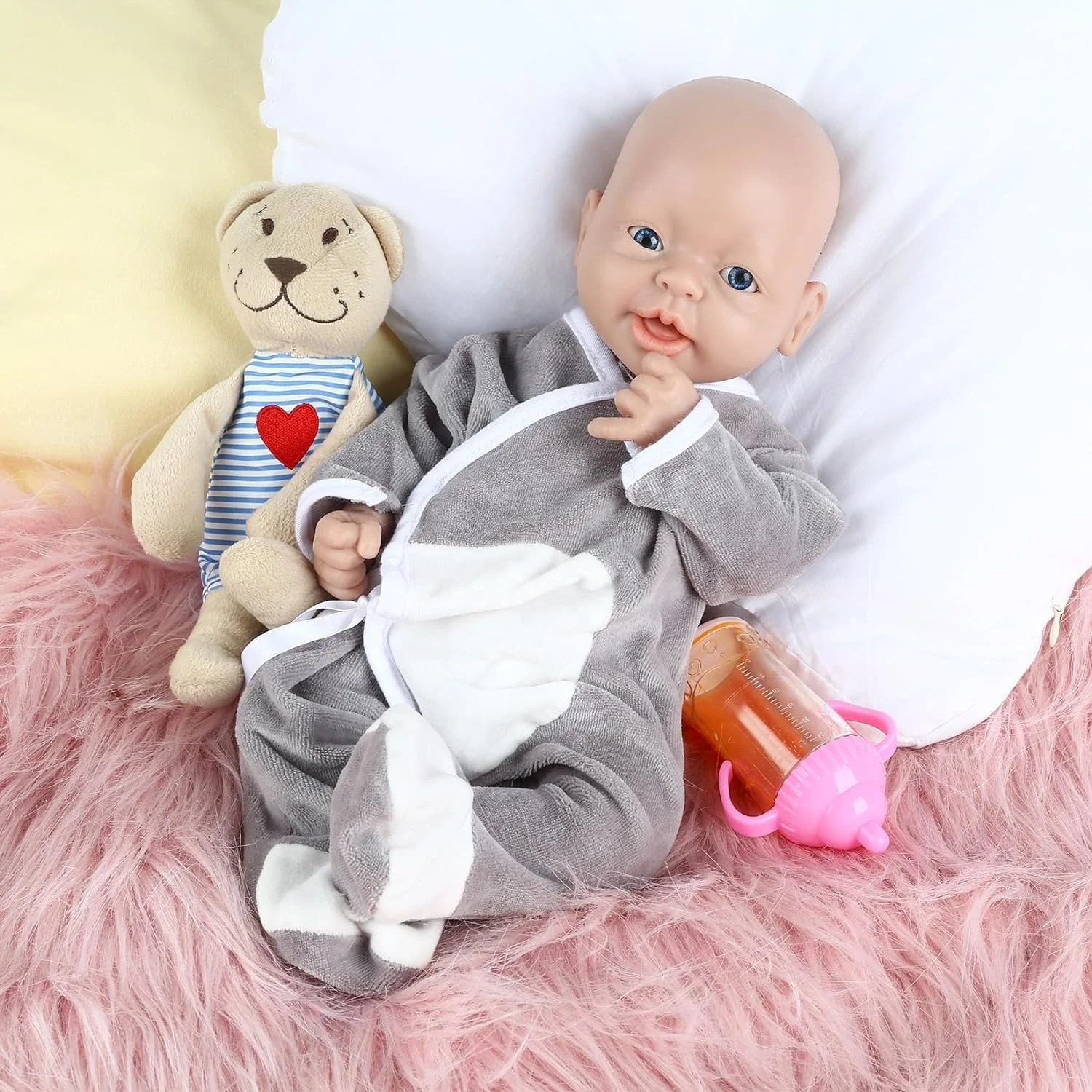 15 Inch Realistic Newborn Bebe Dolls Lifelike Reborn Silicone