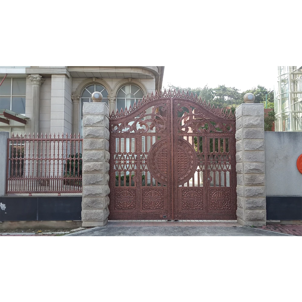 Professional Customized Modern Fancy Customized Size Baked Coating Surface Finish Aluminum Sliding Door Main Gate