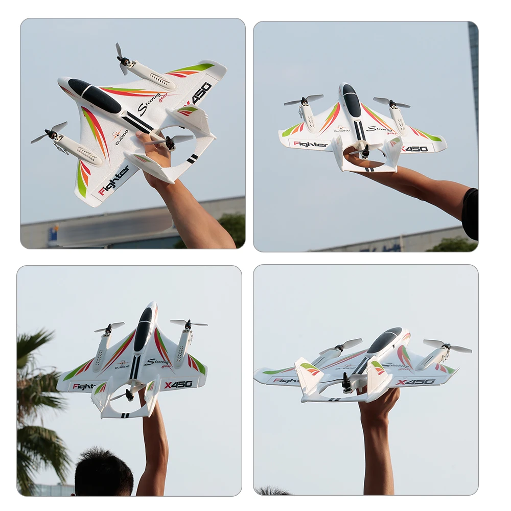 Hot HOSHI XK Wltoys X450 RC Plane 2.4G 6CH Fixed Wing Brushless RC Glider 3Flight Modes Vertical Take-off Landing RC Helicopter