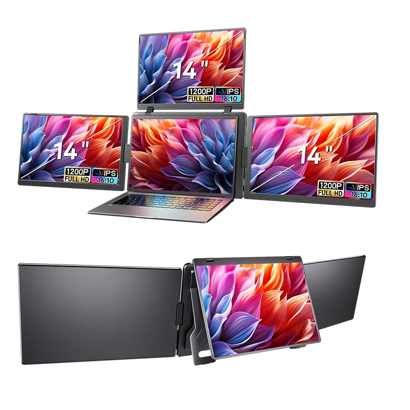 Fopo 2026年 新型 14インチ 1200p クアッドポータブルモニター 