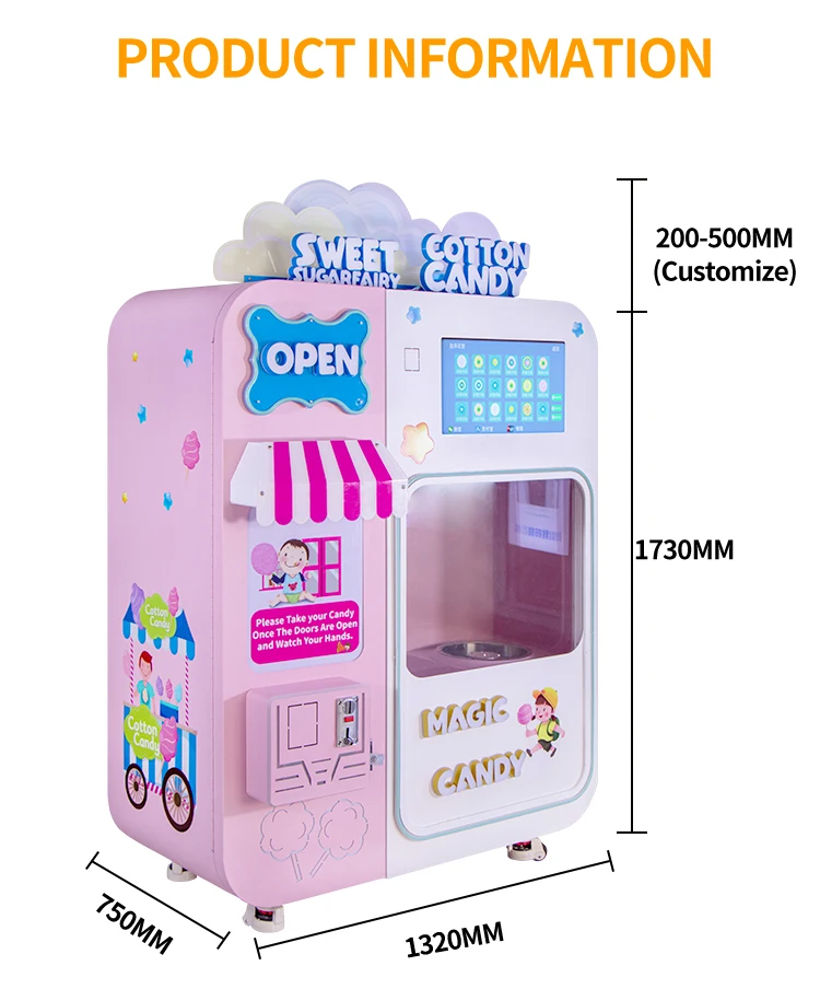 Factory Creative Vending Machine,Custom Printing Cotton Candy Floss ...