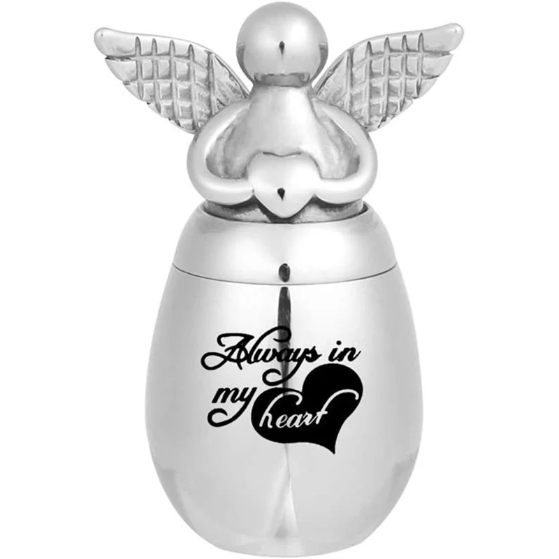 316L Stainless Steel Angel Wing urns Can Open Ashes Holder Cremation Urn Memorial Keepsake Pendant Jar for Men Women Pets