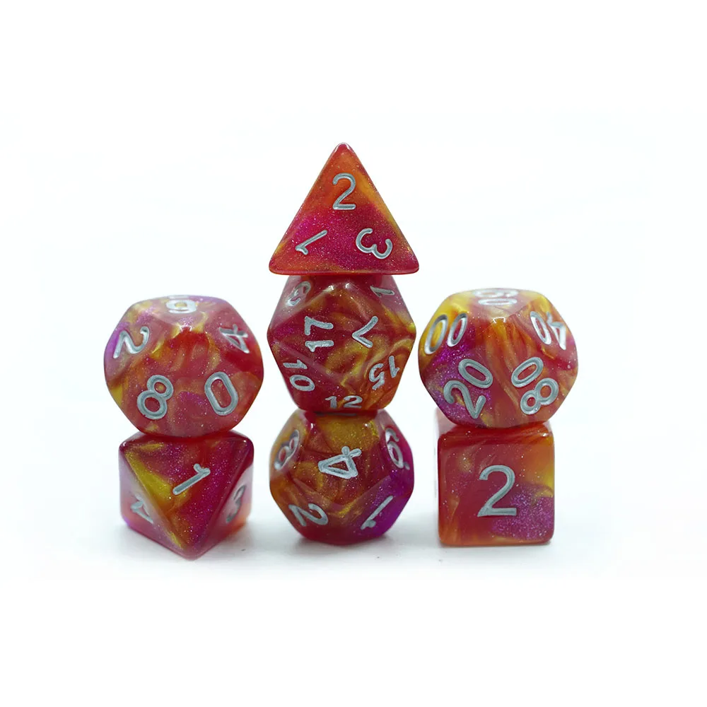Saincheaptha 16mm Bicolor Polyhedral Résin Dice Plastargainn Dathaithe Leictéir Cluiche DND